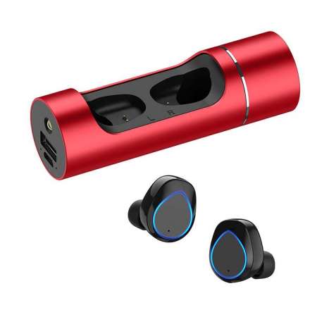 High Quality Wholesale Red Sliver Touch Control Mini Wireless Bluetooth Earbuds with Charging Case